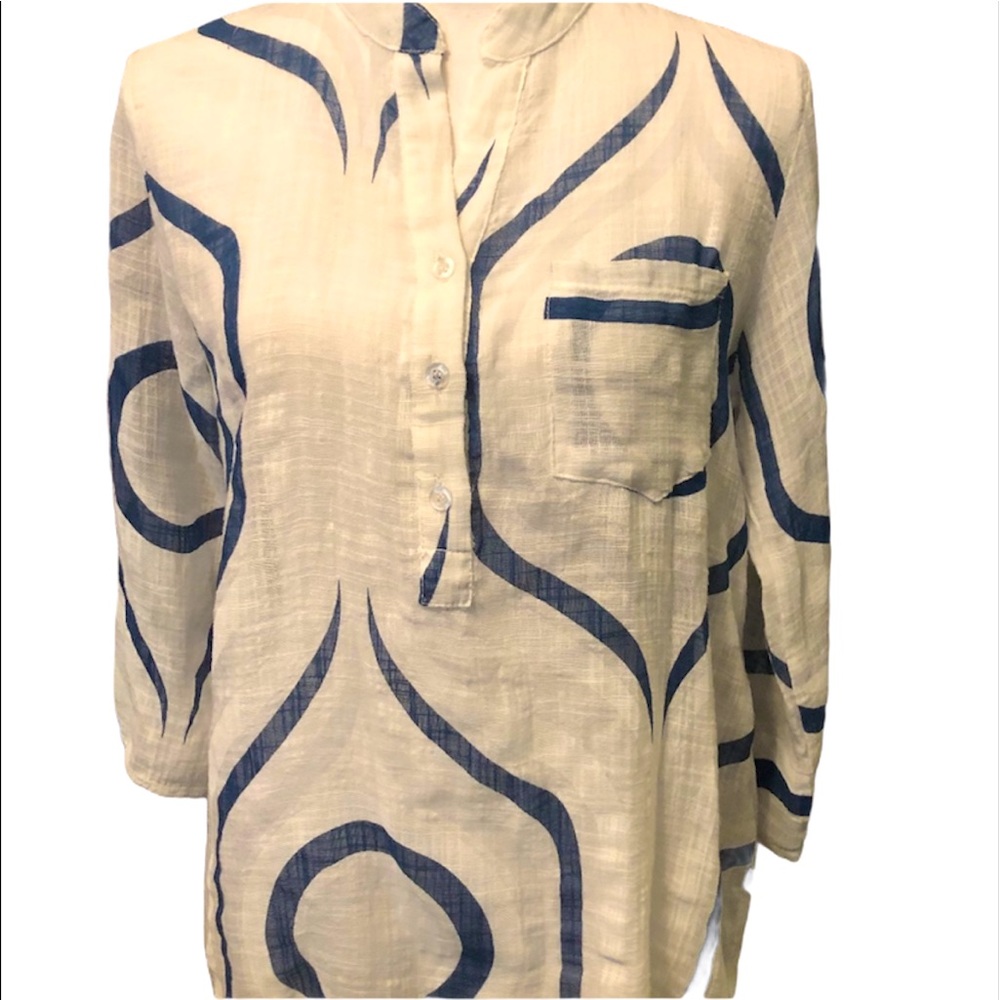 CHARLIE B COLLECTION GAUZE BLOUSE - MED - NWT